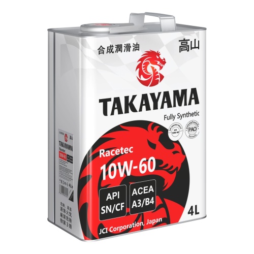 Масло TAKAYAMA Racetec 10W60 A3/B4 SN/CF 4л (металл)