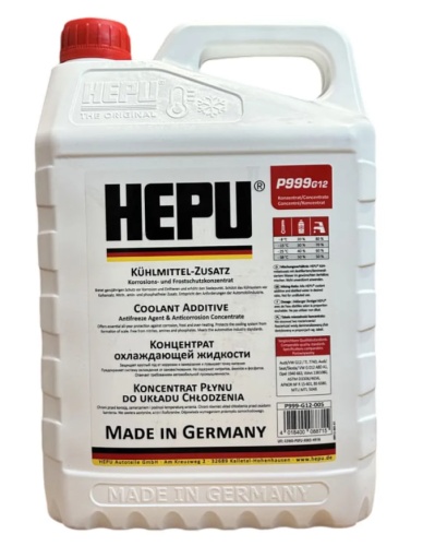 HEPU  Антифриз  Coolant G12 готовый красный 5 л P900RM12005