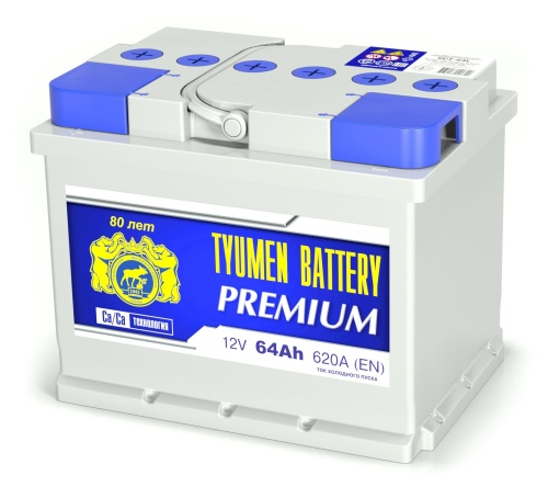 Аккумулятор Tyumen Battery PREMIUM 64Ah 620A пр. пол. (+ -) 242х175х190 6СТ-64L 6485
