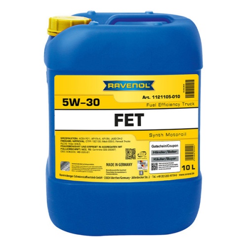 RAVENOL моторное масло FET Fuel Efficiency Truck SAE 5W-30 (10л) 4014835864061