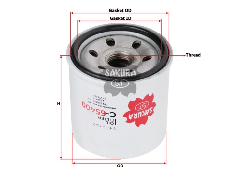 Sakura Фильтр масляный C65400 (W6021, SM 5777, 96475855)