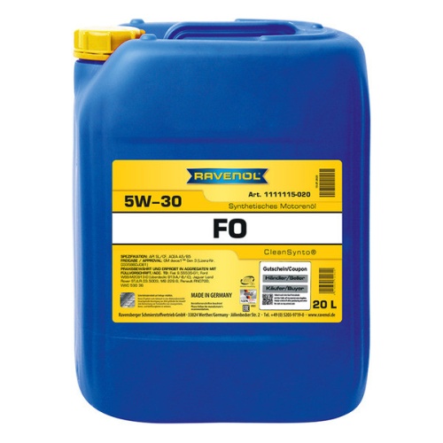 RAVENOL моторное масло FO SAE 5W-30 (20л) 4014835722620