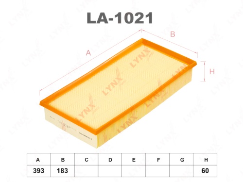LYNXauto Фильтр воздушный LA-1021 (C39219, C39002, C39201)
