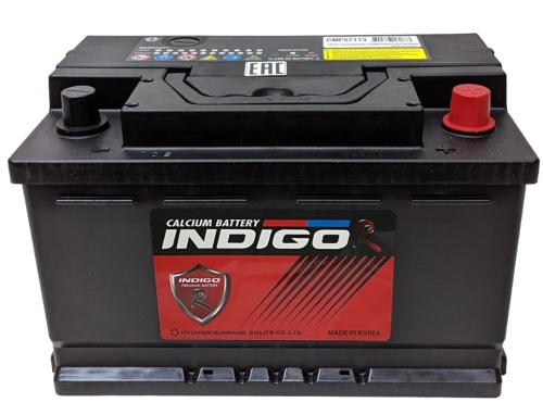 Аккумулятор INDIGO-R CMF 71Ah 670А низкий обр. пол (- +) 242x175x190