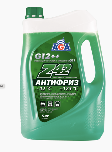 AGA-Z42 Антифриз -42С G12++ зеленый 5кг AGA049Z