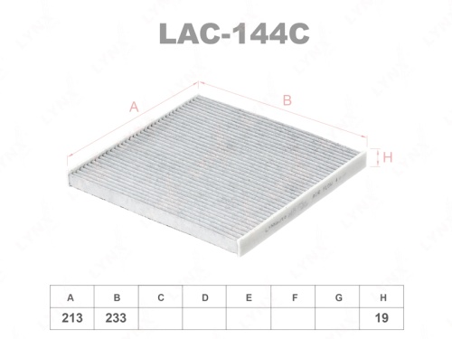 LYNXauto Фильтр салонный угольный LAC144C (CAC1102, FAATY5, LA199)
