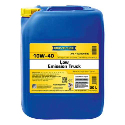 RAVENOL моторное масло Low Emission Truck SAE 10W-40 (20л) 4014835797529