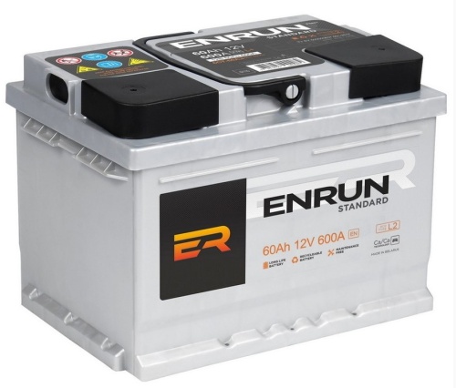Аккумулятор ENRUN ES601 60Ah 600А пол обр (- +) 242x175x190