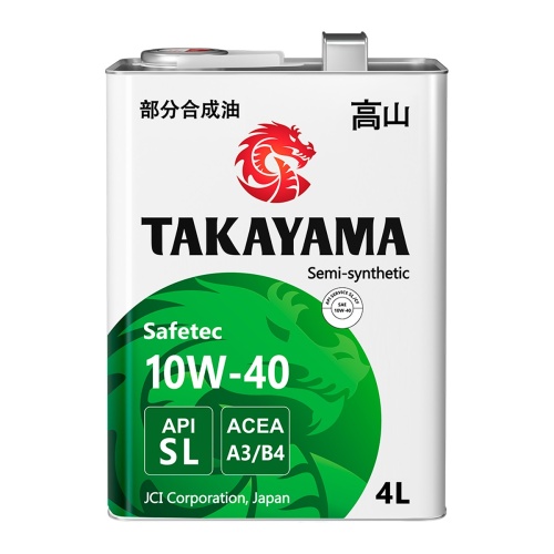 Масло TAKAYAMA Safetec 10W40 A3/B4 SL 4л (металл)