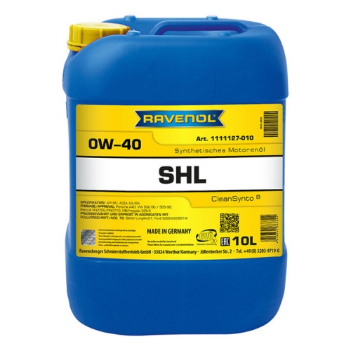 RAVENOL моторное масло SHL SAE 0W-40 (10л) 4014835868892