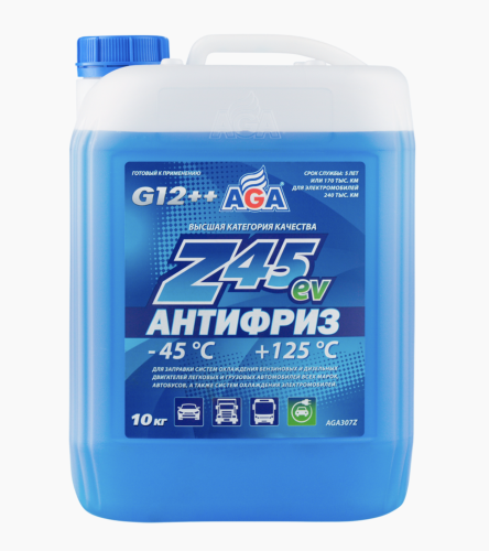 AGA-Z45EV Антифриз -45С G12++ синий 10кг AGA307Z