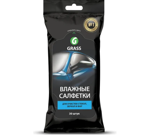 GRASS Салфетки влажные для очистки стекол, зеркал и фар (30шт) IT0313