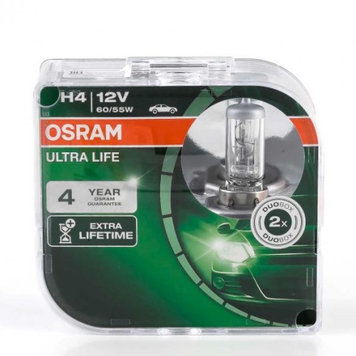 Osram 64193ULTHCB ULTRA LIFE Лампа 12V H4 60/55W P43t  2 шт. DUOBOX 