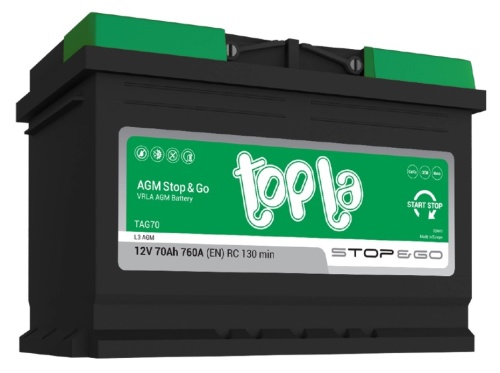 Аккумулятор TOPLA AGM 70Ah 760A об. пол (- +) 278x175x190