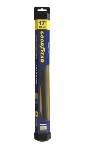 Бескаркасная щетка стеклоочистителя Goodyear FRAMELESS 17"/43 cm всесезонная, MULTICLIP GY000417