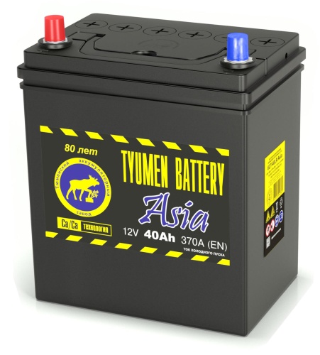 Аккумулятор Tyumen Battery ASIA 40Ah 370A  пр. пол. (+ -) 187х127х227