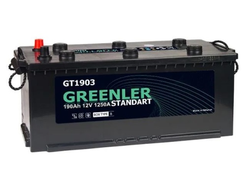 Аккумулятор GREENLER 190Ah 1250А об. пол (- +) 513x223x223