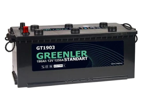 Аккумулятор GREENLER 190Ah 1250А пр. пол (+ -) 513x223x223