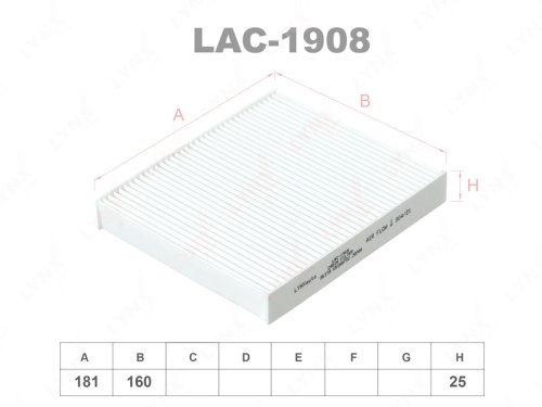 LYNXauto Фильтр салонный LAC1908 (CU19001)