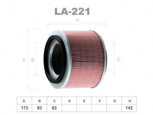 LYNXauto Фильтр воздушный LA221 (C18006, AM454/3, SB 3272)