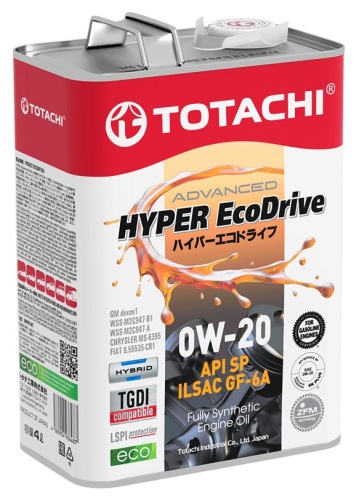 TOTACHI HYPER Ecodrive Fully Synthetic SP/RC/GF-6A 0W-20 4л