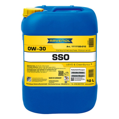 RAVENOL моторное масло SSO SAE 0W-30 (10л) 4014835718340