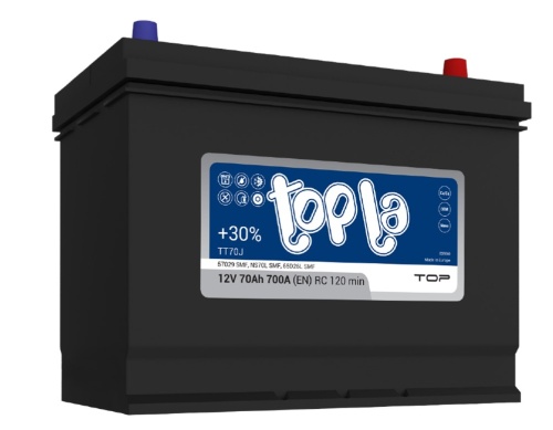 Аккумулятор TOPLA Top JIS 70Ah 700A Asia об. пол (- +) 260x173x225