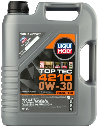 LIQUI MOLY масло моторное Top Tec 0W-30 C3 (5л) 4210/21605