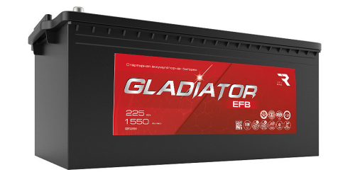 Аккумулятор GLADIATOR EFB 225Ah 1550А об. пол (+ -) 518x276x242