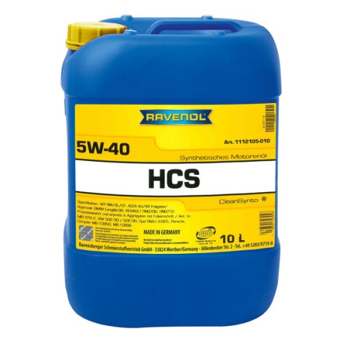 RAVENOL моторное масло HCS SAE 5W-40 (10л) 4014835723948