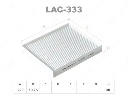 LYNXauto Фильтр салонный LAC333 (HYUNDAI 97133D4000, K1421, LCK0004)