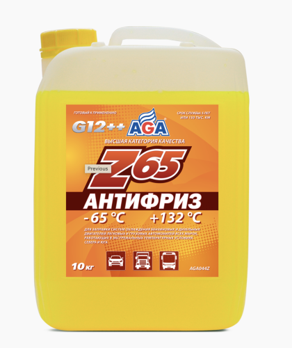 AGA-Z65 Антифриз -65С G12++ желтый 10 кг AGA044Z