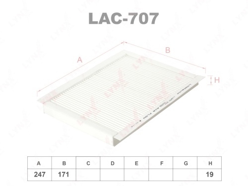 LYNXauto Фильтр салонный LAC707 (CU2532)