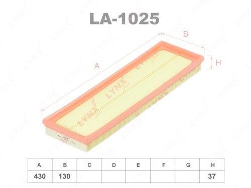 LYNXauto Фильтр воздушный LA1025 (AP149/10, C43102, LX 2093)