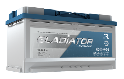 Аккумулятор GLADIATOR dynamic 100Ah 840A об. пол (- +) 353x175x190