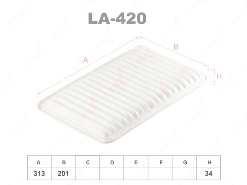 LYNXauto Фильтр воздушный LA420 (LX 1921, AP113/3, C3220)