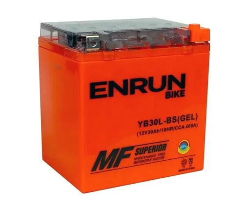 Аккумулятор ENRUN YB30L-BS GEL 30Ah 400A обр. пол. (- +) 166x126x176