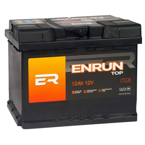 Аккумулятор ENRUN ET520 52А/ч 480А 12V обратная (-) (+) полярн. стандартные 207х175х175
