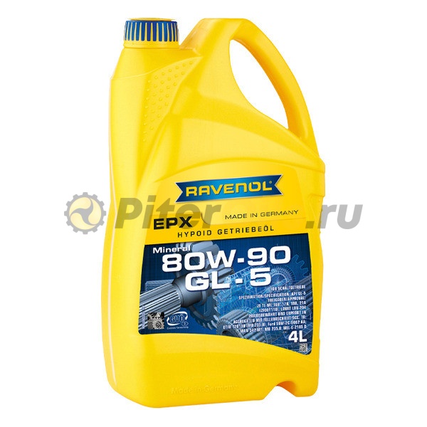 RAVENOL трансмиссионное масло Getriebeoel EPX SAE 80W-90 GL-5 (4л) 4014835734791