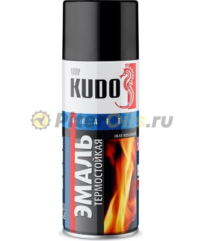 KUDO Краска спрей термостойкая черная 520 мл KU5002