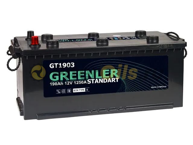 Аккумулятор GREENLER 190Ah 1250А пр. пол (+ -) 513x223x223