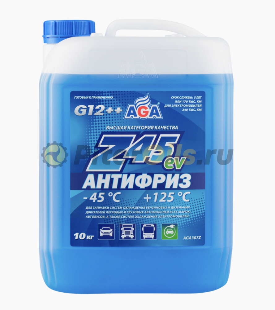 AGA-Z45EV Антифриз -45С G12++ синий 10кг AGA307Z