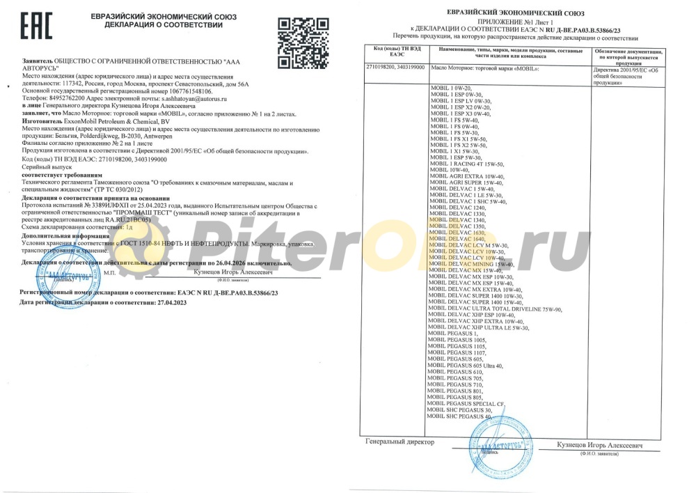 Mobil 1 FS X2 5W50 (4л) 156491