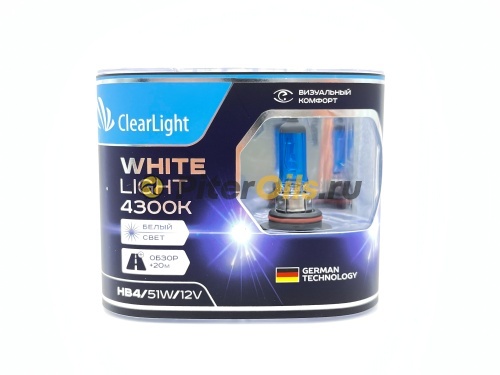 ClearLight Лампа 12V HB4 51W P22d 4300K WhiteLight 2 шт. DUOBOX ML9006WL