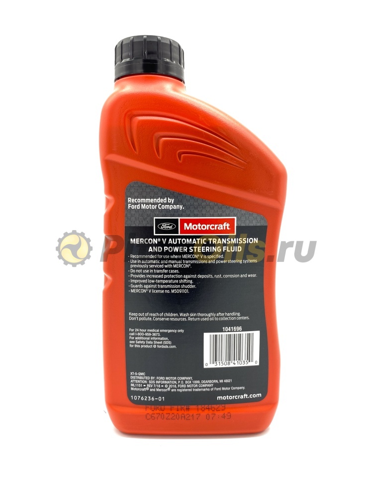 FORD Motorcraft MERCON V (0,946л) XT5QMC FORD WSSM2C195A