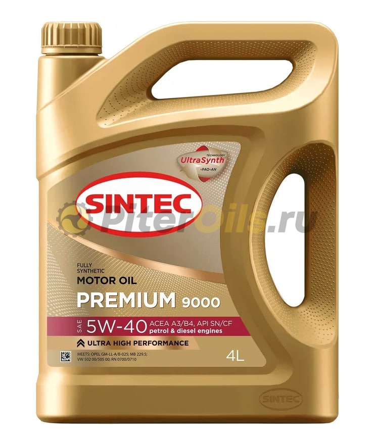 Sintec Premium 9000 5W40 ACEA A3/B4 (4л) 600107
