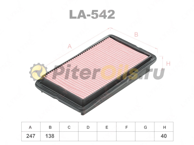 LYNXauto Фильтр воздушный LA542 (AP102, C2537/2)