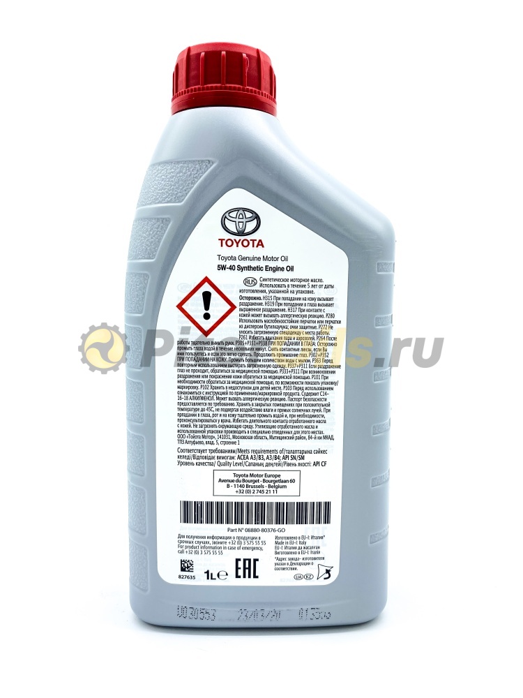 Toyota 5w40 ACEA A3/B4 SN (1л) 0888080376GO