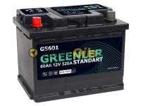 Аккумулятор GREENLER  60Ah 520А пр. пол (+ -) 242x175x190