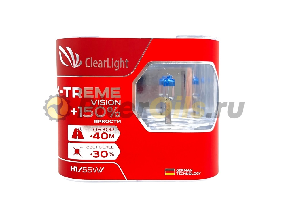 ClearLight Лампа 12V H1 55W +150% P14,5s X-treme Vision 2 шт. DUOBOX MLH1XTV150